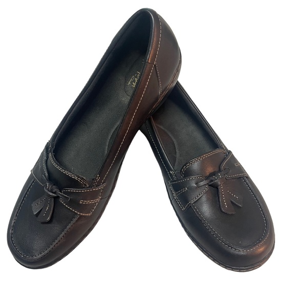 Clarks Ashland Bubble Slip-On Black Loafer Comfort Flats Women’s Size 12 N - Picture 2 of 14